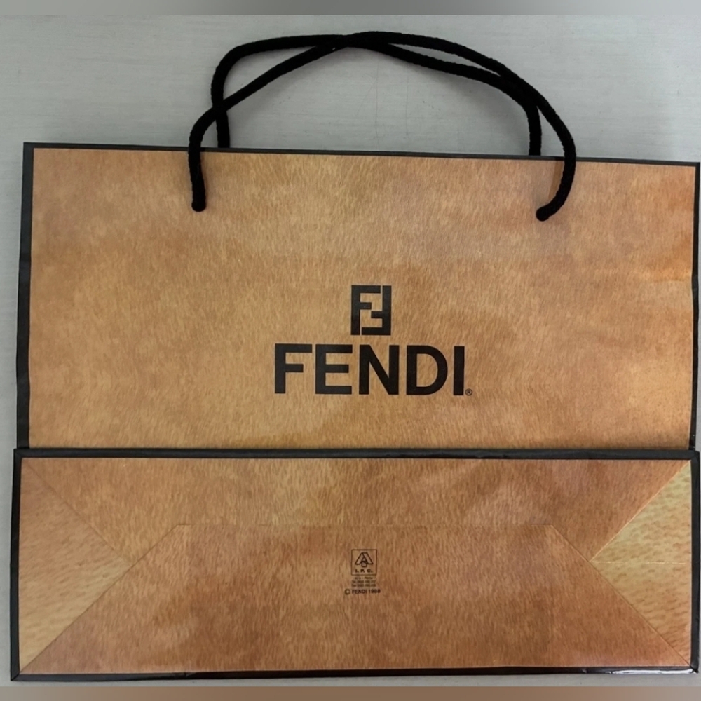 Fendi Authentic Logo Yellow/Mustard Medium Shopping/ Gift Tote